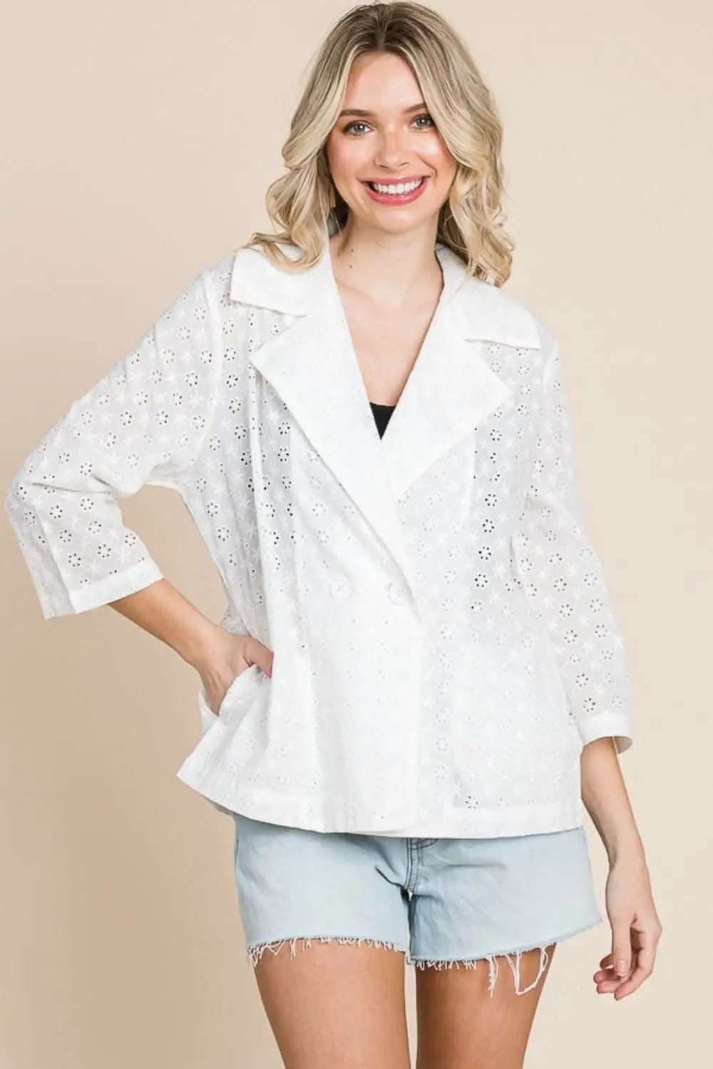 Culture Code chic eyelet jacket - Love Salve
